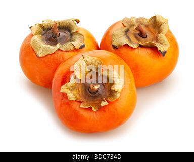 fuyu persimmon path isolated on white Stock Photo