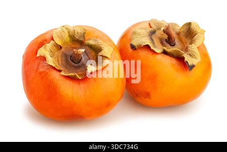 fuyu persimmon path isolated on white Stock Photo