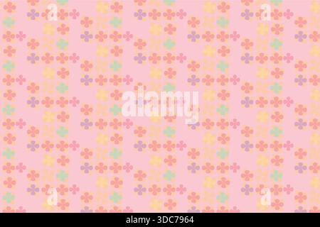 This premium luxury vector illustration features a seamless, repeating pattern of stylized floral motifs, each composed of soft, rounded petal-like sh Stock Vector