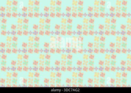This premium luxury vector illustration features a seamless, repeating pattern of stylized floral motifs, each composed of soft, rounded petal-like sh Stock Vector