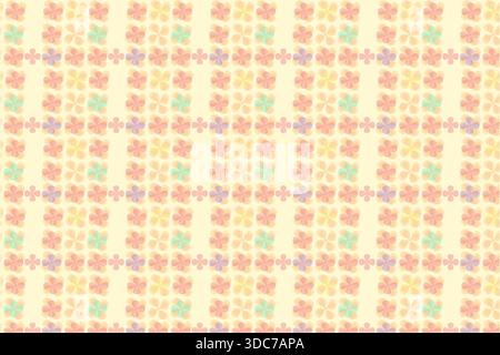 This premium luxury vector illustration features a seamless, repeating pattern of stylized floral motifs, each composed of soft, rounded petal-like sh Stock Vector