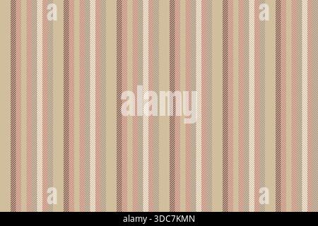 Batch vertical textile texture, minimal fabric vector seamless. Llanket background pattern stripe lines in light and red colors palette. Stock Vector