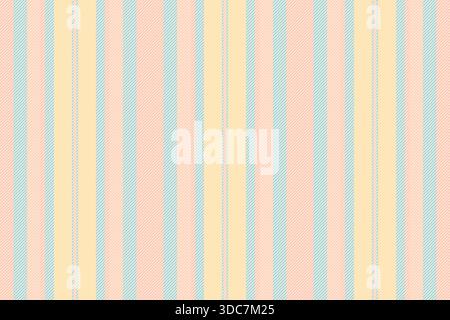 Up vector lines stripe, form pattern texture background. Tie seamless vertical textile fabric in bisque and cyan colors palette. Stock Vector
