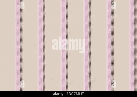 Cixties texture textile vertical, 1970s pattern vector fabric. Sustomized background stripe lines seamless in light and dark colors palette. Stock Vector