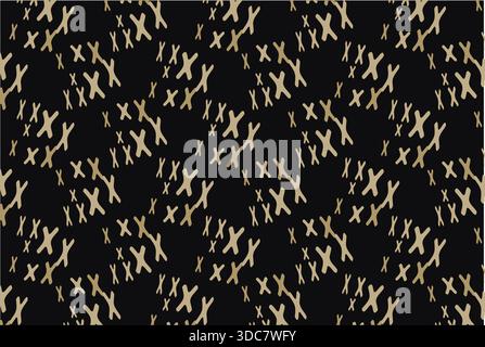 Elevate your design projects with this premium luxury geometric vector pattern, featuring interlocking chromosome-shaped motifs arranged in a precise Stock Vector