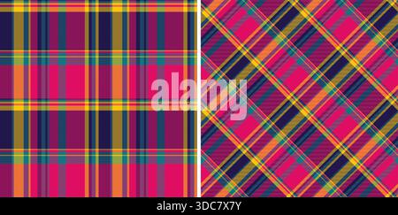 Vibrant plaid pattern featuring bold colors  classic design. Ideal for textiles, backgrounds, crafts, and design projects. Versatile, eyecatching text Stock Vector