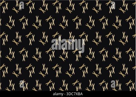 Elevate your design projects with this premium luxury geometric vector pattern, featuring interlocking chromosome-shaped motifs arranged in a precise Stock Vector