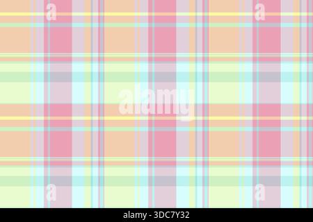 Soft pastel plaid pattern. Playful tartan design. Great for backgrounds, textiles, or whimsical design projects. Adds a touch of gentle color and text Stock Vector