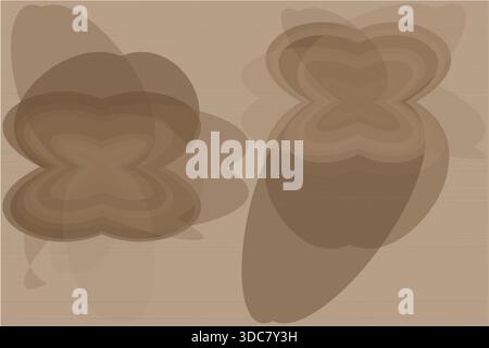 This premium luxury vector illustration features abstract overlapping shapes, inspired by butterfly or floral motifs, in a warm, earthy color palette. Stock Vector