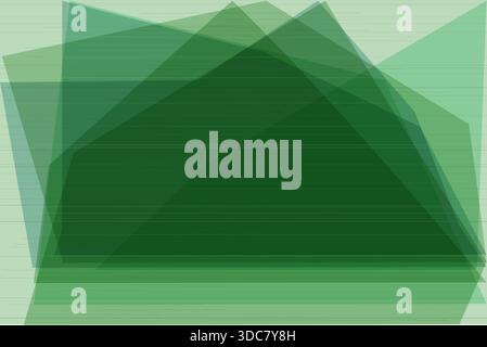 A premium luxury abstract background featuring layered translucent geometric polygons in rich green tones. The composition blends emerald, forest, and Stock Vector