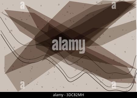 A sophisticated abstract vector design featuring overlapping semi-transparent brown geometric shapes, including rectangles and irregular polygons. The Stock Vector