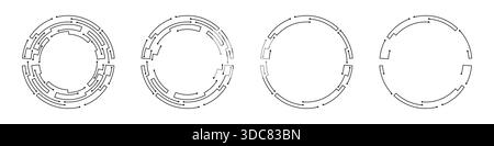 Futuristic circular technology design with abstract patterns Stock Vector