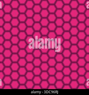 Vector seamless pink hexagon pattern with shadow Stock Vector