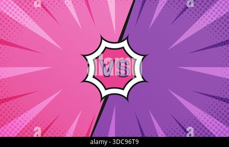 Vector abstract pink purple background in comic style showdown Stock Vector