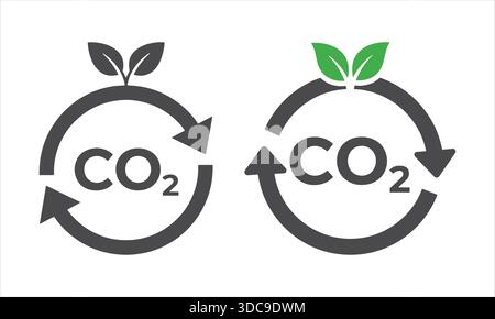 Carbon Circulation Balance Icon – CO2 Recycling Climate Sustainability Symbol Stock Vector