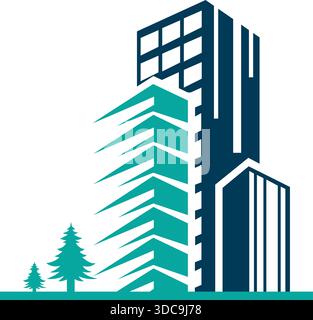 Real Estate Building Icon Logo Design Construction Vector Template Stock Vector