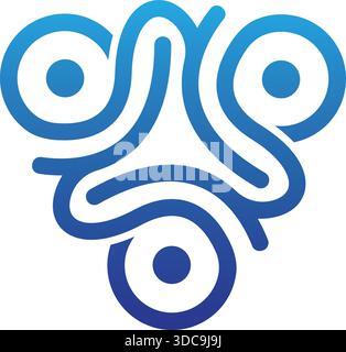 Abstract Triangle Swirl Logo Design Creative Geometric Shape Icon Vector Template Stock Vector
