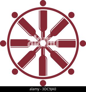 Abstract Circle Wheel Icon Connection Network Logo Design Modern Vector Template Stock Vector