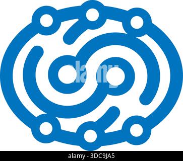Digital Circuit Technology Logo Design Modern Icon Vector Template Stock Vector