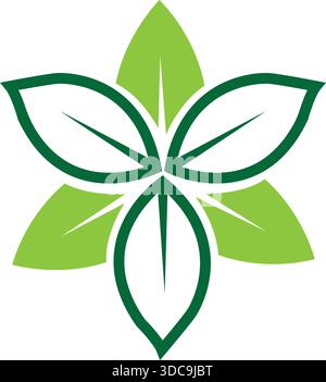 Leaf Flower Shape Icon Logo Design Natural Beauty Vector Template Stock Vector