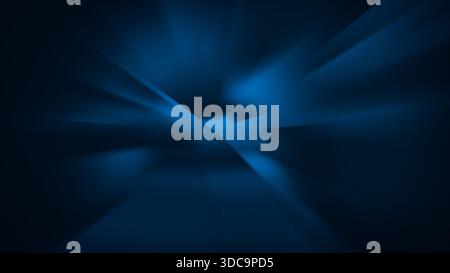 Soft and blurred, abstract glowing blue shapes on dark blue background. Abstract and blurry full frame background with copy space. Stock Photo