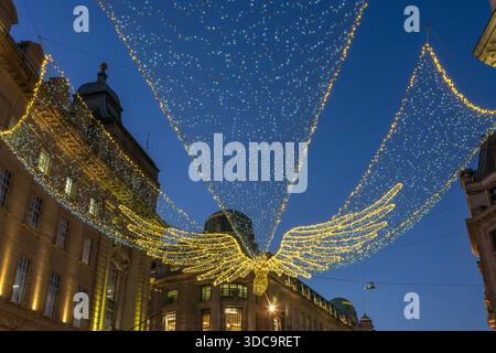 Regent Street Christmas Lights, London, England. Night scenes. Blue hour. Dusk. Stock Photo
