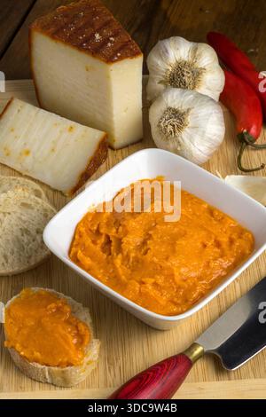 Traditional almogrote paste from the island of La Gomera Stock Photo