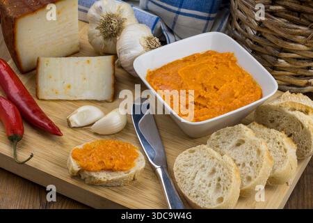Photographic still life with traditional almogrote from the island of La Gomera Stock Photo