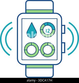 Smart phone with weather and time widgets isolated on a transparent background Stock Vector