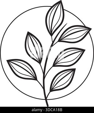 Hand drawn simple green clover leaf illustration isolated Stock Vector