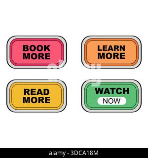 Colorful Call-to-Action Button Set Stock Vector