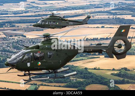 Two Irish Air Corps helicopters, an Eurocopter EC-135P-2, registration ...