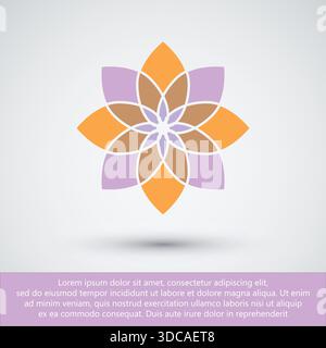 Mandala Flower Geometric Logo Design for Spa and Wellness Stock Vector