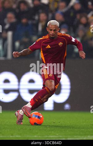 Wesley of A.S. Roma is in action during the 26th day of the Serie A ...