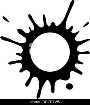 Ink dot stylized with sharp starburst patterns around a hollow middle. Stock Vector