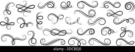 Retro swirls in ornament line style Stock Vector