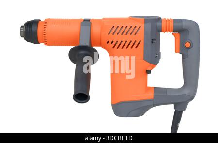 Generic powerful electric hammer drill, isolated on white background Stock Photo