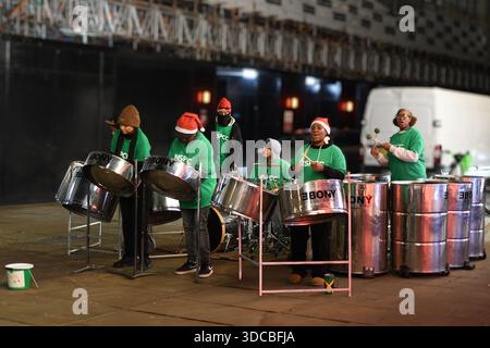 Ebony Steel Band at christmas in London Stock Photo