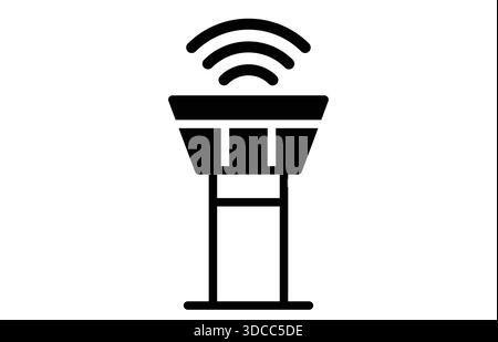 This image features a wireless signal tower icon, symbolizing communication technology and network connectivity. Ideal for digital and mobile industri Stock Vector