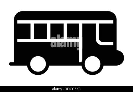 A sleek black and white illustration of a public transit bus, perfect for representing urban transportation themes in graphic designs. Stock Vector