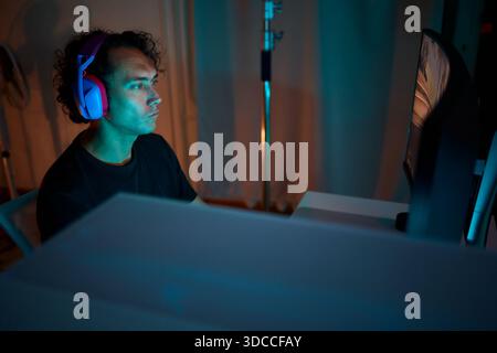 A Unique Gaming Setup Featuring Exceptional Arm Support Designed for Enhanced Comfort Stock Photo
