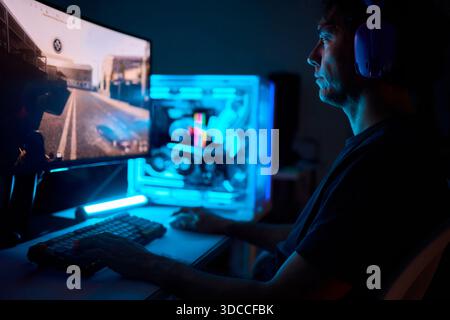 A Unique Gaming Setup Featuring Exceptional Arm Support Designed for Enhanced Comfort Stock Photo
