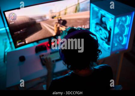 A Unique Gaming Setup Featuring Exceptional Arm Support Designed for Enhanced Comfort Stock Photo