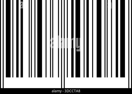 Sample of barcode label template isolated on white background. Bar code mockup. Visual data digital representation with product information for online Stock Vector