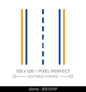 Road pixel perfect two color line icon Stock Vector