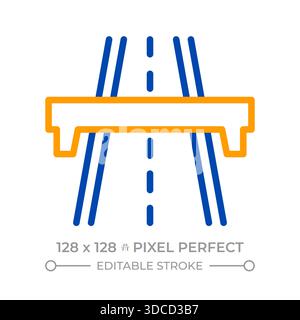 Highway pixel perfect two color line icon Stock Vector