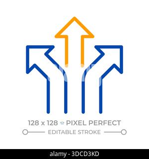 Directions pixel perfect two color line icon Stock Vector