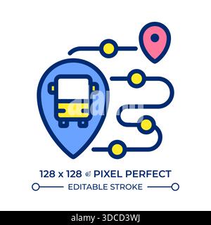 Live tracking pixel perfect line color icon Stock Vector