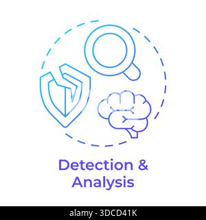 Detection and analysis blue gradient concept icon Stock Vector