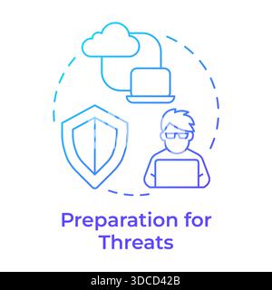 Preparation for threats blue gradient concept icon Stock Vector